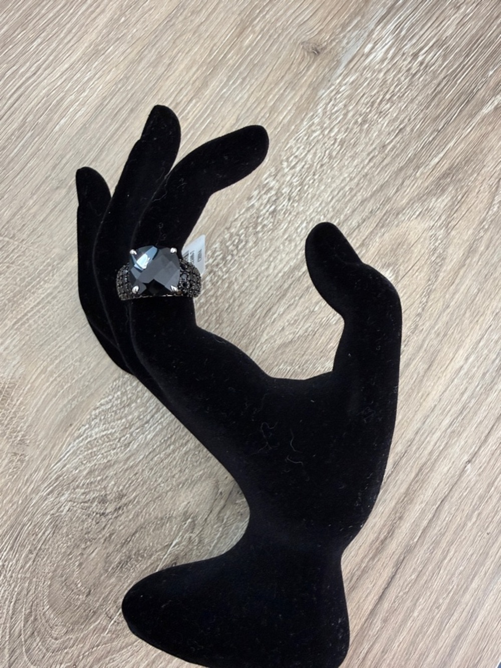 JTV Ring Black Splinel 10 Ctw Sterling-NWT
